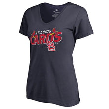 Load image into Gallery viewer, St. Louis Cardinals Women&#39;s The Cards Hometown T-Shirt - Navy MLB Ladies V-Neck
