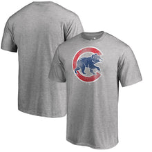 Load image into Gallery viewer, Chicago Cubs Distressed Team T-Shirt - Heathered Gray MLB Guys Tee
