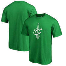Load image into Gallery viewer, Cleveland Cavaliers St. Patrick's Day White Logo T-Shirt - Green NBA Guys Tee
