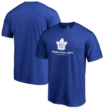 Load image into Gallery viewer, Toronto Maple Leafs Team Lockup T-Shirt - Blue NHL Guys Tee
