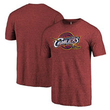 Load image into Gallery viewer, Cleveland Cavaliers Distressed Team Logo Tri-Blend T-Shirt - Heather Red NBA Guys Tee
