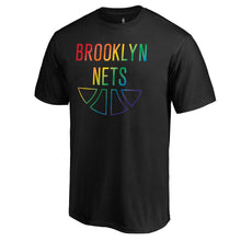 Load image into Gallery viewer, Brooklyn Nets Team Pride Wordmark T-Shirt - Black NBA Guys Tee
