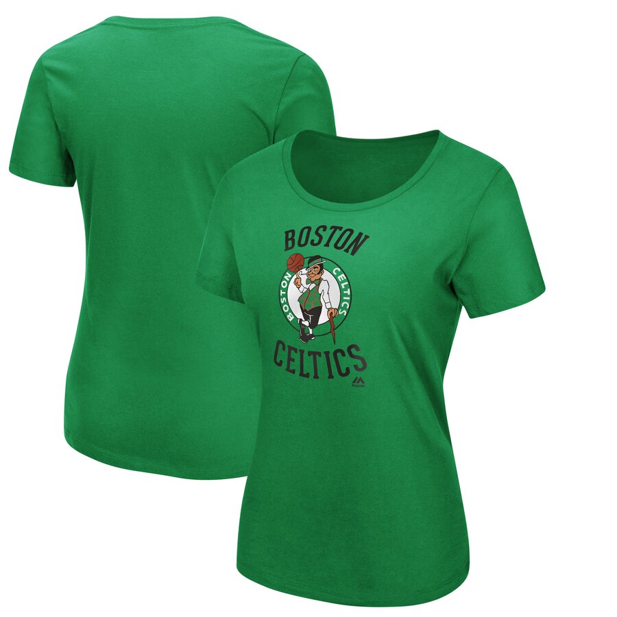 Boston Celtics Majestic Women's The Main Thing T-Shirt - Kelly Green NBA Ladies V-Neck