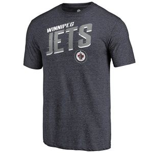 Winnipeg Jets Slant Strike Tri-Blend T-Shirt - Navy NHL Guys Tee