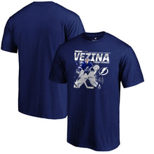 Load image into Gallery viewer, Andrei Vasilevskiy Tampa Bay Lightning 2019 Vezina Trophy Winner T-Shirt - Royal NHL Guys Tee
