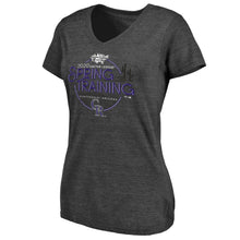 Load image into Gallery viewer, Colorado Rockies Women&#39;s 2020 Spring Training Round Trip Tri-Blend V-Neck T-Shirt - Black MLB Ladies V-Neck
