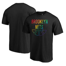 Load image into Gallery viewer, Brooklyn Nets Team Pride Wordmark T-Shirt - Black NBA Guys Tee
