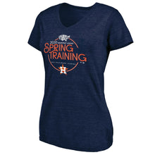 Load image into Gallery viewer, Houston Astros Women&#39;s 2020 Spring Training Round Trip Tri-Blend V-Neck T-Shirt - Navy MLB Ladies V-Neck
