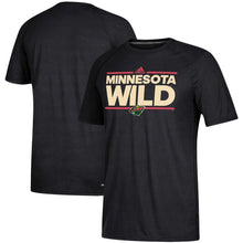 Load image into Gallery viewer, Minnesota Wild Adidas Dassler Climalite Performance Raglan T-Shirt - Black NHL Guys Tee
