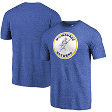 Load image into Gallery viewer, Milwaukee Brewers Cooperstown Collection Forbes Tri-Blend T-Shirt - Heathered Royal MLB Guys Tee
