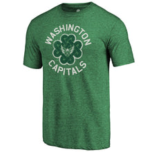 Load image into Gallery viewer, Washington Capitals St. Patrick's Day Luck Tradition Tri-Blend T-Shirt - Heathered Green NHL Guys Tee
