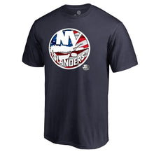 Load image into Gallery viewer, New York Islanders Banner Wave T-Shirt - Navy NHL Guys Tee
