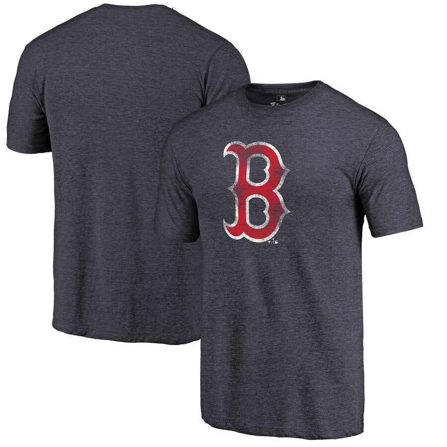 Boston Red Sox Distressed Team Tri-Blend T-Shirt - Heathered Navy MLB Guys Tee