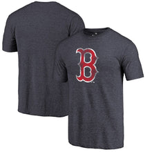 Load image into Gallery viewer, Boston Red Sox Distressed Team Tri-Blend T-Shirt - Heathered Navy MLB Guys Tee
