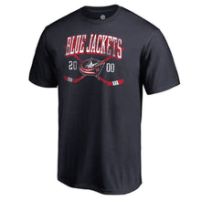 Load image into Gallery viewer, Columbus Blue Jackets Vintage Collection Line Shift Big And Tall T-Shirt - Navy NHL Guys Tee

