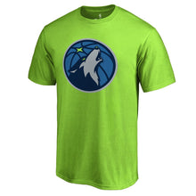 Load image into Gallery viewer, Minnesota Timberwolves Primary Logo T-Shirt - Neon Green NBA Guys Tee

