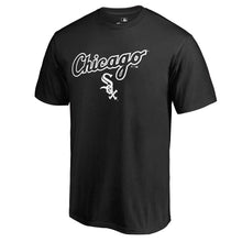 Load image into Gallery viewer, Chicago White Sox Team Lockup T-Shirt - Black MLB Guys Tee

