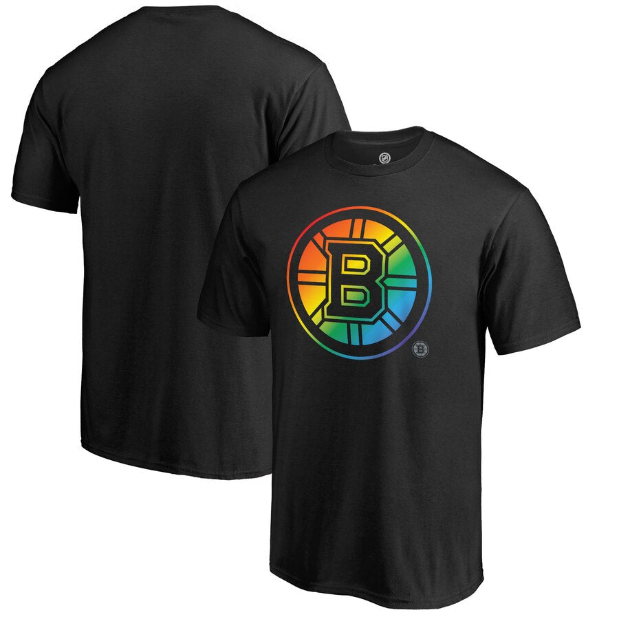 Boston Bruins Rainbow Pride Big And Tall T-Shirt - Black NHL Guys Tee