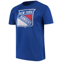 Load image into Gallery viewer, New York Rangers Overtime Raglan T-Shirt - Blue NHL Guys Tee
