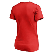 Load image into Gallery viewer, Texas Rangers Women&#39;s Primary Logo 2 V-Neck T-Shirt - Red MLB Ladies V-Neck
