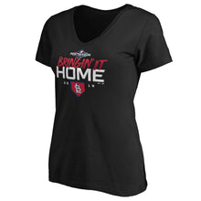 Load image into Gallery viewer, St. Louis Cardinals Women&#39;s 2019 Division Series Winner Plus Size Locker Room T-Shirt - Black MLB Ladies V-Neck
