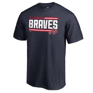 Atlanta Braves Onside Stripe T-Shirt - Navy MLB Guys Tee