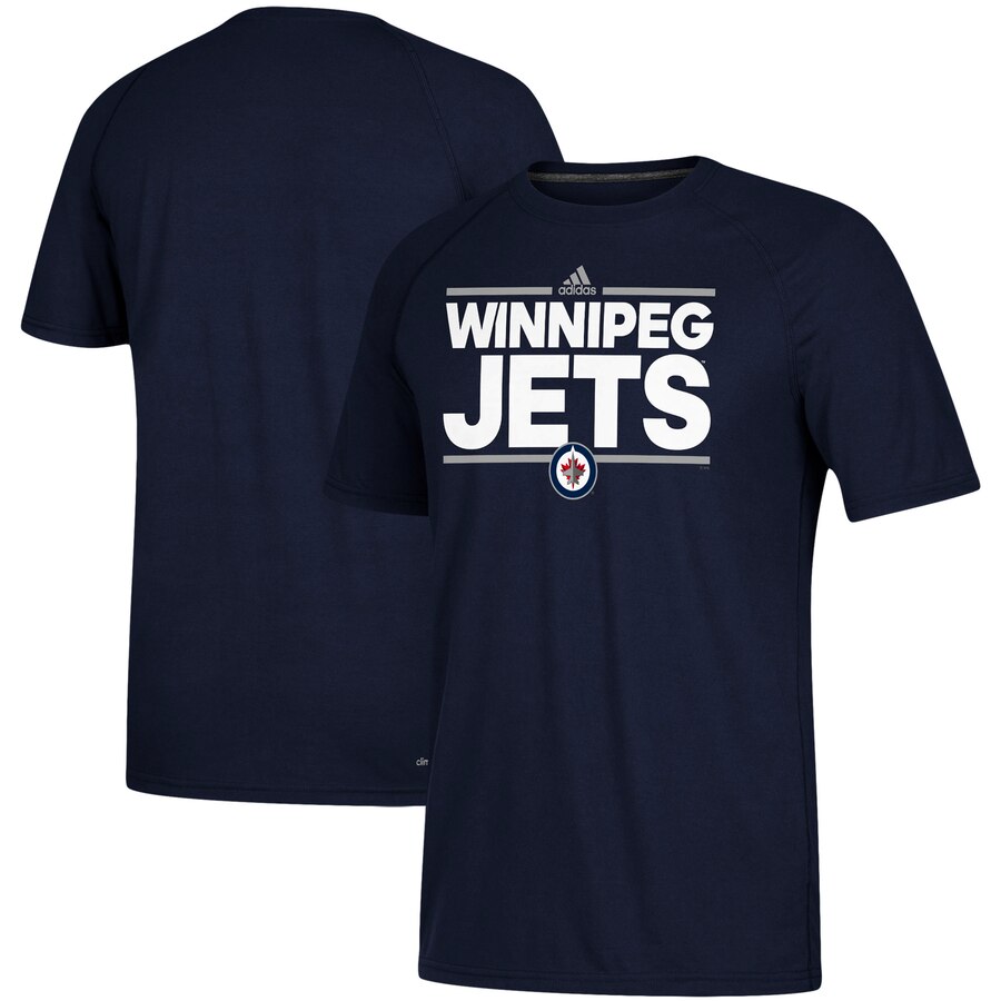 Winnipeg Jets Adidas Dassler Climalite Performance Raglan T-Shirt - Navy NHL Guys Tee