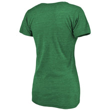 Load image into Gallery viewer, Kansas City Royals Women&#39;s 2019 St. Patrick&#39;s Day Emerald Isle Tri-Blend V-Neck T-Shirt - Heather Kelly Green MLB Ladies V-Neck
