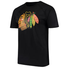 Load image into Gallery viewer, Chicago Blackhawks Overtime Raglan T-Shirt - Black NHL Guys Tee
