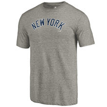 Load image into Gallery viewer, New York Yankees Team Wordmark Tri-Blend T-Shirt - Gray MLB Guys Tee
