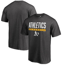 Load image into Gallery viewer, Oakland Athletics Win Stripe T-Shirt - Ash MLB Guys Tee

