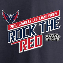 Load image into Gallery viewer, Washington Capitals 2018 Stanley Cup Champions Drop Pass T-Shirt - Navy NHL Guys Tee
