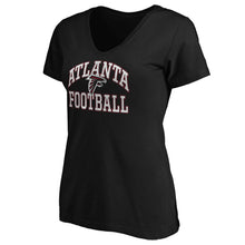 Load image into Gallery viewer, Atlanta Falcons Majestic Women&#39;s Showtime Franchise Fit V-Neck T-Shirt - Black NFL LADIES V-Neck
