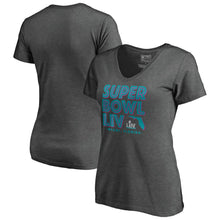 Load image into Gallery viewer, Women&#39;s Super Bowl Liv Super Inline Tri-Blend V-Neck T-Shirt - Black NFL LADIES V-Neck
