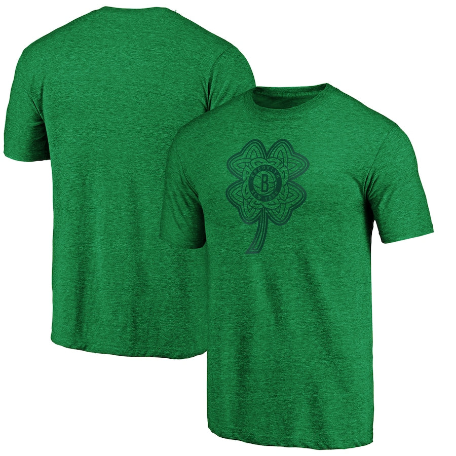 Brooklyn Nets St. Patrick's Day Celtic Charm Tri-Blend T-Shirt - Green NBA Guys Tee