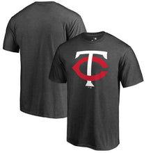 Load image into Gallery viewer, Minnesota Twins Primary Logo T-Shirt - Heathered Charcoal MLB Guys Tee
