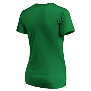 Arizona Diamondbacks Women's St. Patrick's Day White Team Logo V-Neck T-Shirt - Green MLB Ladies V-Neck