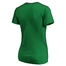 Load image into Gallery viewer, Miami Marlins Women&#39;s St. Patrick&#39;s Day White Team Logo V-Neck T-Shirt - Green MLB Ladies V-Neck
