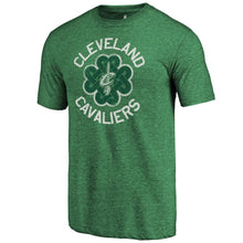 Load image into Gallery viewer, Cleveland Cavaliers St. Patrick's Day Luck Tradition Tri-Blend T-Shirt - Green NBA Guys Tee
