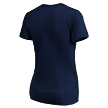 Load image into Gallery viewer, Cleveland Indians Women&#39;s Core Official Logo V-Neck T-Shirt - Navy MLB Ladies V-Neck
