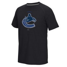 Load image into Gallery viewer, Vancouver Canucks Reebok Center Ice Tnt Logo Reflect Supremium Speedwick T-Shirt - Black NHL Guys Tee
