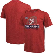 Load image into Gallery viewer, Washington Nationals Majestic Threads 2019 World Series Champions Locker Room T-Shirt - Red MLB Guys Tee
