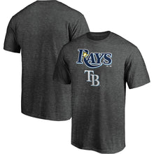 Load image into Gallery viewer, Tampa Bay Rays Majestic Basic T-Shirt - Heathered Charcoal MLB Guys Tee
