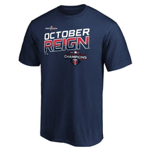 Load image into Gallery viewer, Minnesota Twins 2019 Al Central Division Champions Locker Room T-Shirt - Navy MLB Guys Tee
