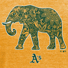 Load image into Gallery viewer, Oakland Athletics Women&#39;s Hometown Collection Stomper V-Neck Tri-Blend T-Shirt - Gold MLB Ladies V-Neck

