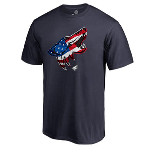 Arizona Coyotes Banner Wave T-Shirt - Navy NHL Guys Tee