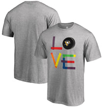 Load image into Gallery viewer, Pittsburgh Penguins Hockey Is For Everyone Love Square T-Shirt - Heather Gray NHL Guys Tee
