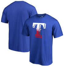 Load image into Gallery viewer, Texas Rangers Gradient Logo T-Shirt - Royal MLB Guys Tee
