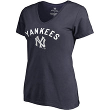 Load image into Gallery viewer, New York Yankees Women&#39;s Plus Size Cooperstown Collection Wahconah V-Neck T-Shirt - Navy MLB Ladies V-Neck
