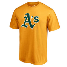 Load image into Gallery viewer, Oakland Athletics Primary Logo T-Shirt - Gold MLB Guys Tee

